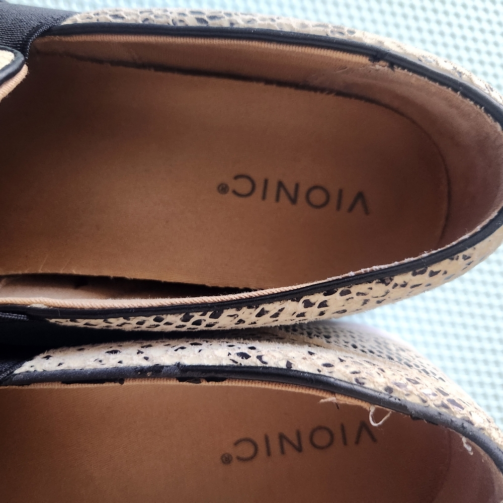 Vionic Beige And Black Snake Pattern Loafers - image 2